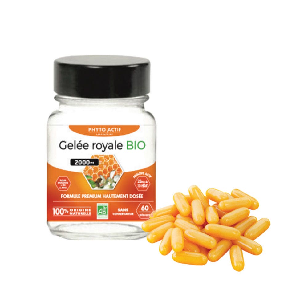 Phyto Actif Organic royal jelly 2000mg titrated in 10 hda 60