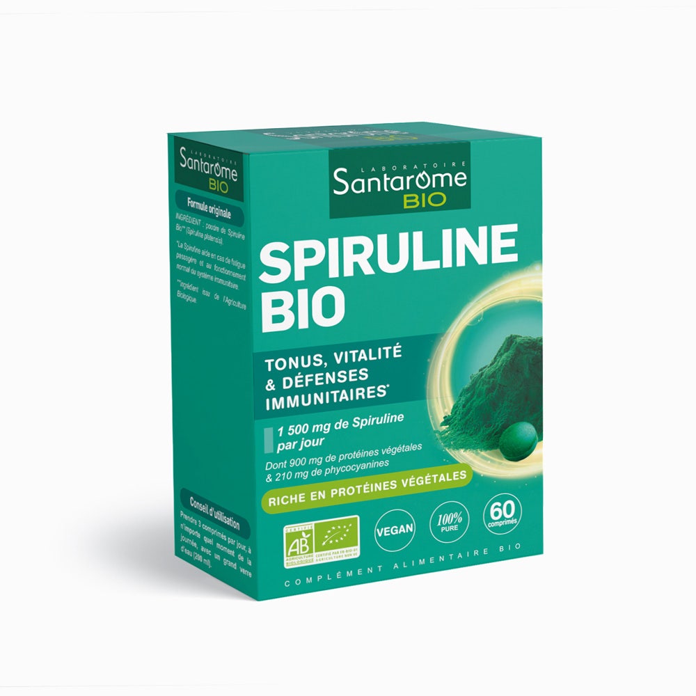 Santarome Organic Spirulina Fer Vitamine B12 60 tablets Easypara